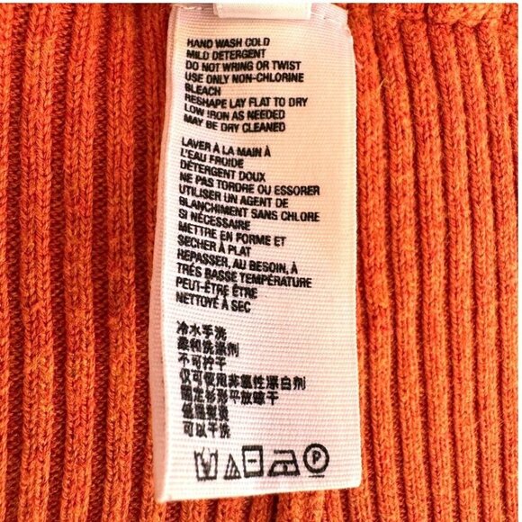 Free People Keep It Real Flare High Waist Mango Ribbed Knit Sweater Pants Small - Picture 10 of 12